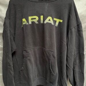 Ariat Men's Black Crewneck Sweater with Yellow Accents